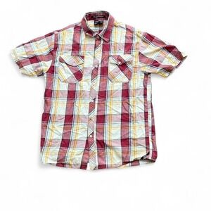 Southpole Vintage Y2K Plaid ButtonUp Shirt Men's XL Red/Yellow Grunge Streetwear